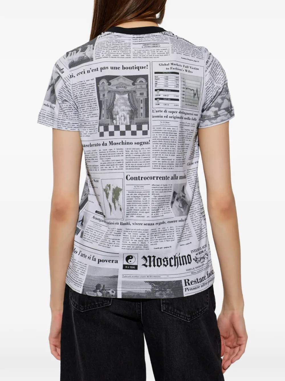 Moschino T-shirt met print Wit