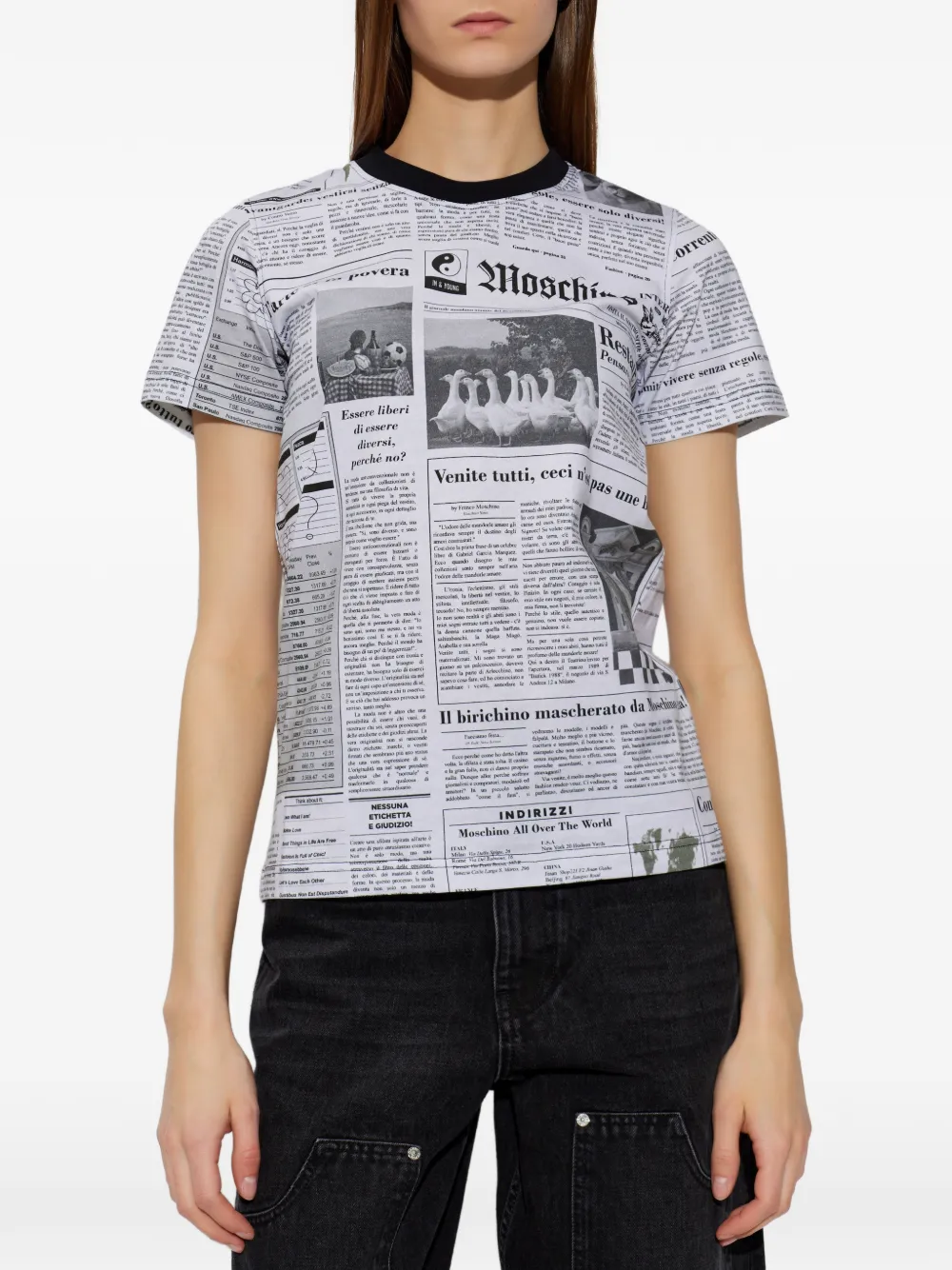 Moschino T-shirt met print Wit