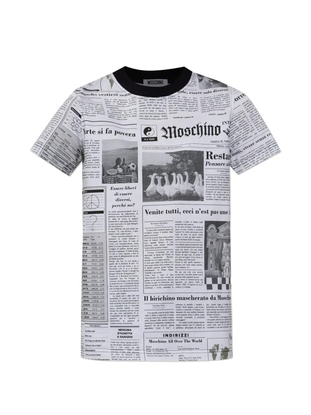 Moschino printed round-neck T-shirt - Weiß