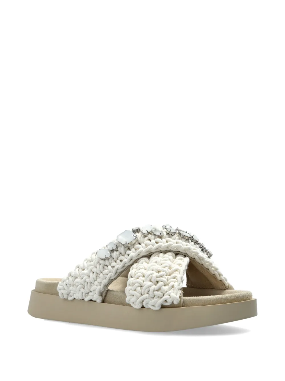 Inuikii embellished cross-over sandals Beige