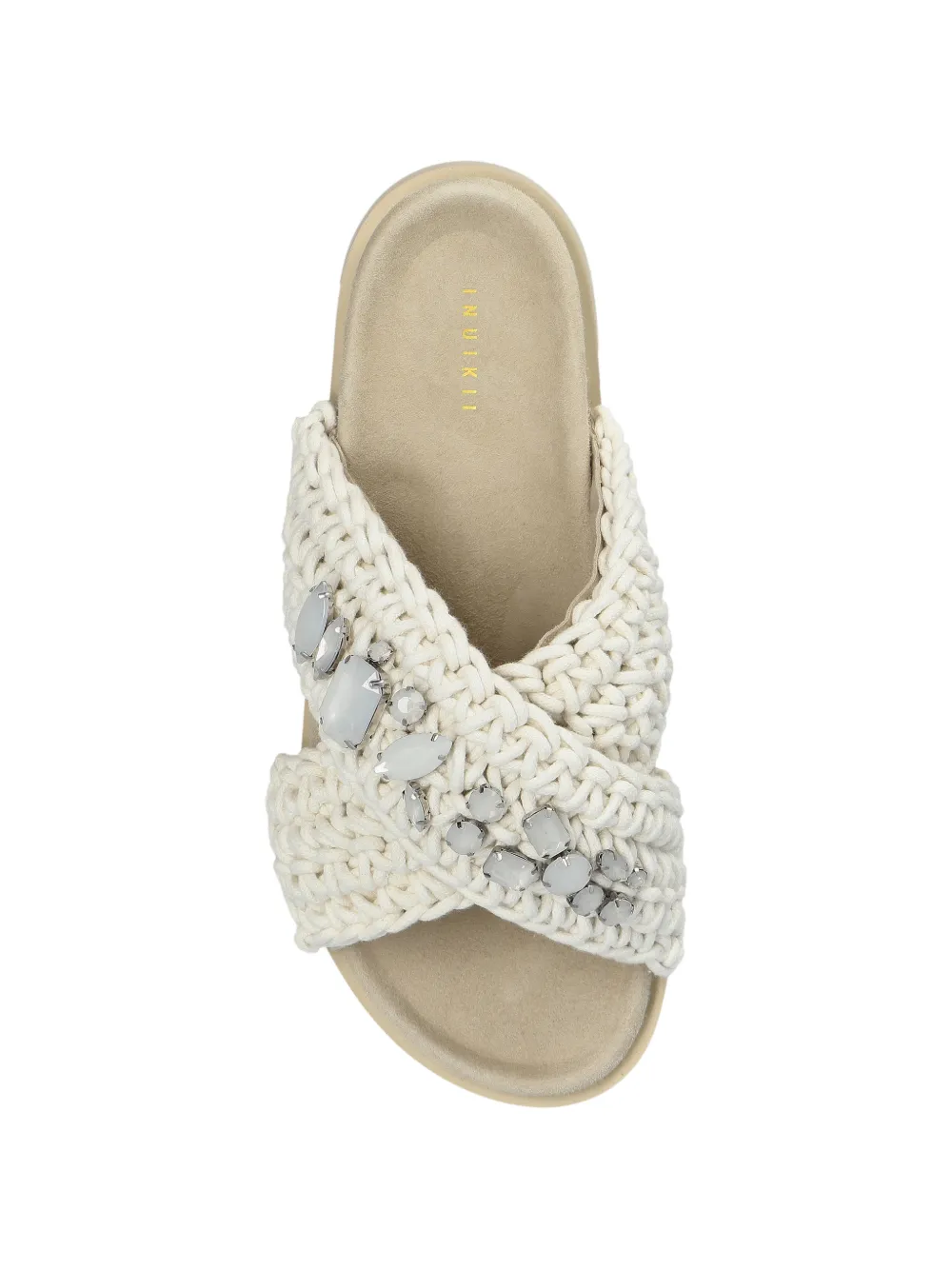 Inuikii embellished cross-over sandals Beige