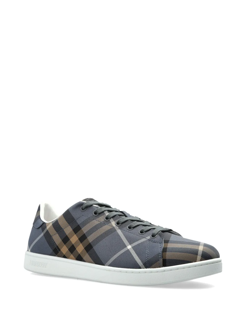 Burberry check-print lace-up sneakers Blauw