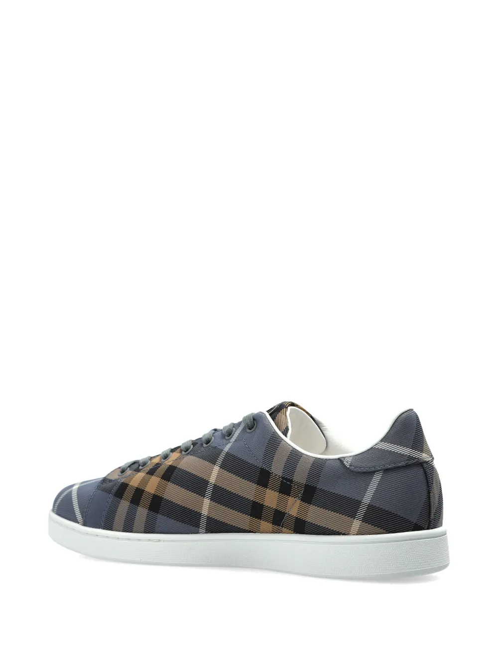 Burberry check-print lace-up sneakers Blauw