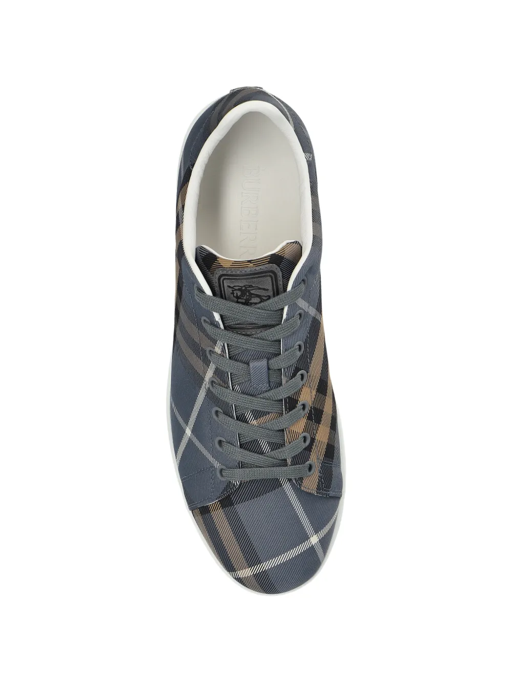Burberry check-print lace-up sneakers Blauw