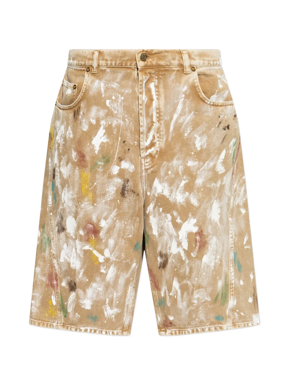 Moschino paint splatter shorts - Nude