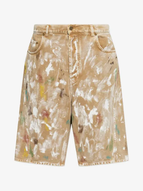 Moschino paint splatter shorts