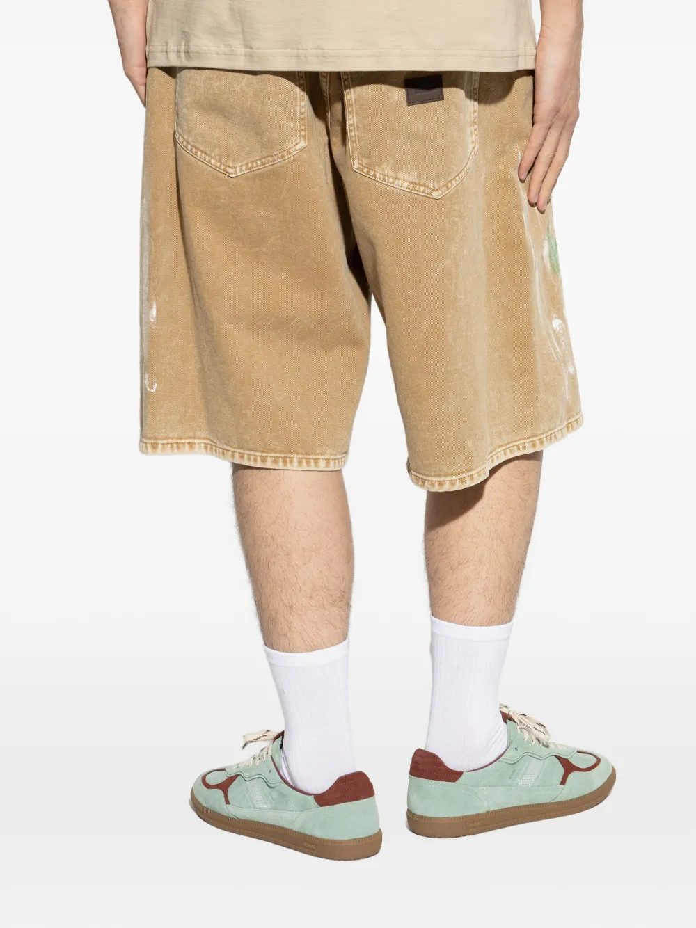 Moschino Shorts met verfspetters Beige