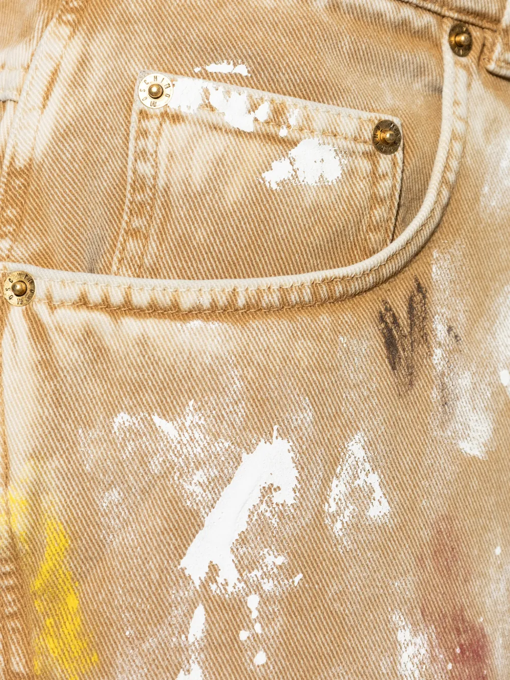 Moschino Shorts met verfspetters Beige