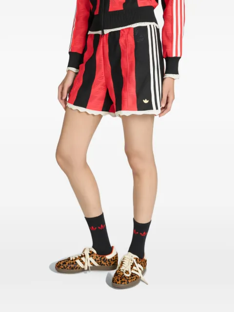 adidas striped lace trim shorts