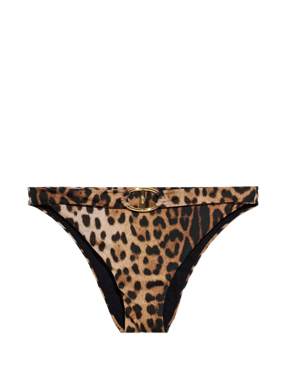 Moschino buckle leopard print bottoms - Toni neutri