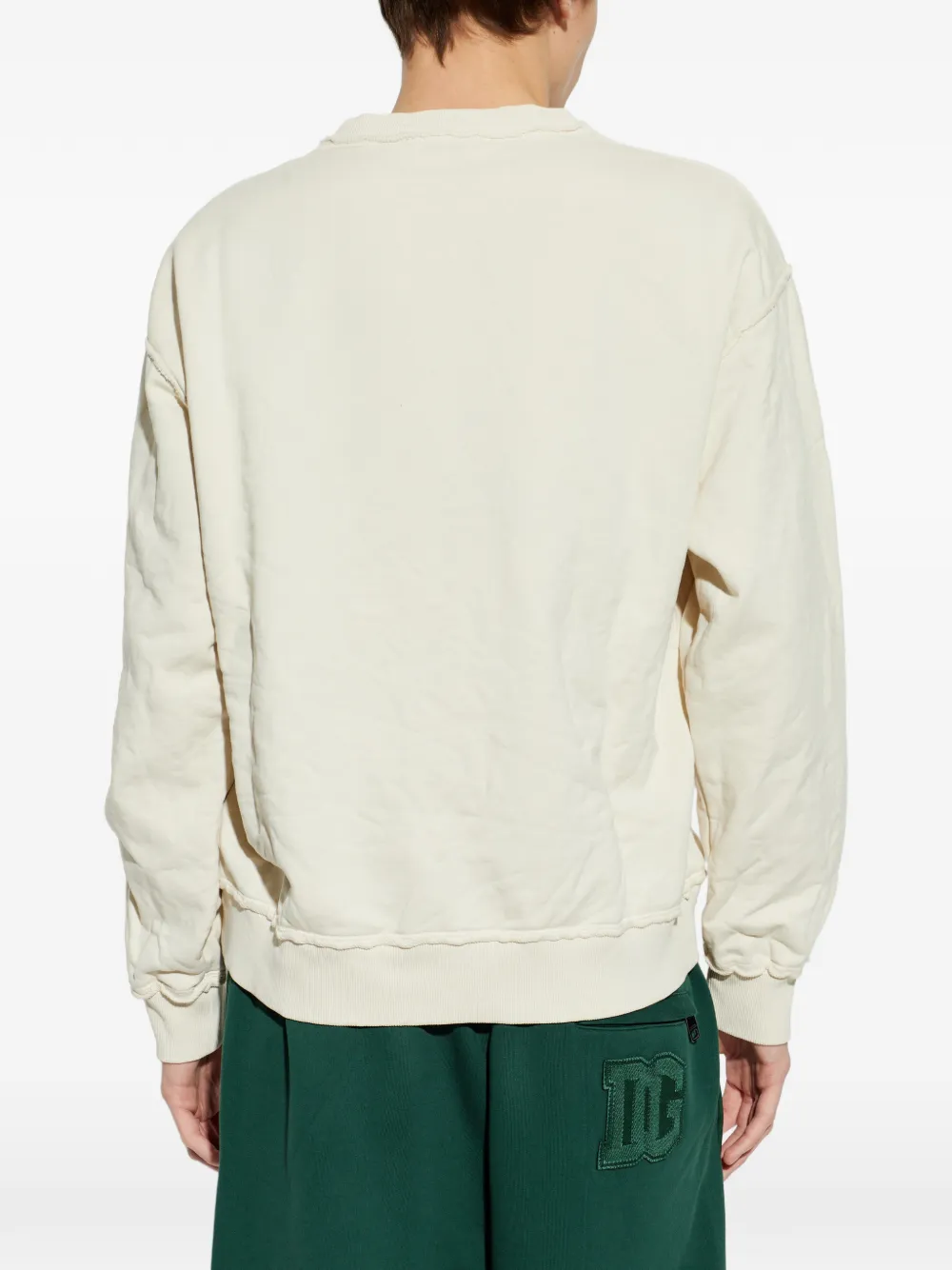 Dolce & Gabbana Sweater met gerafelde rand Beige