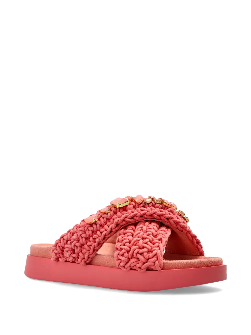 Inuikii woven embellished sneakers Roze