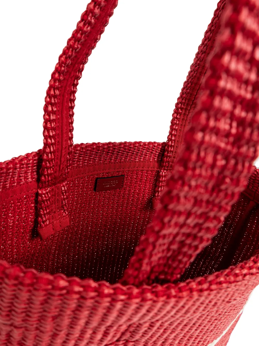 Jimmy Choo Geweven shopper met geborduurd logo Rood