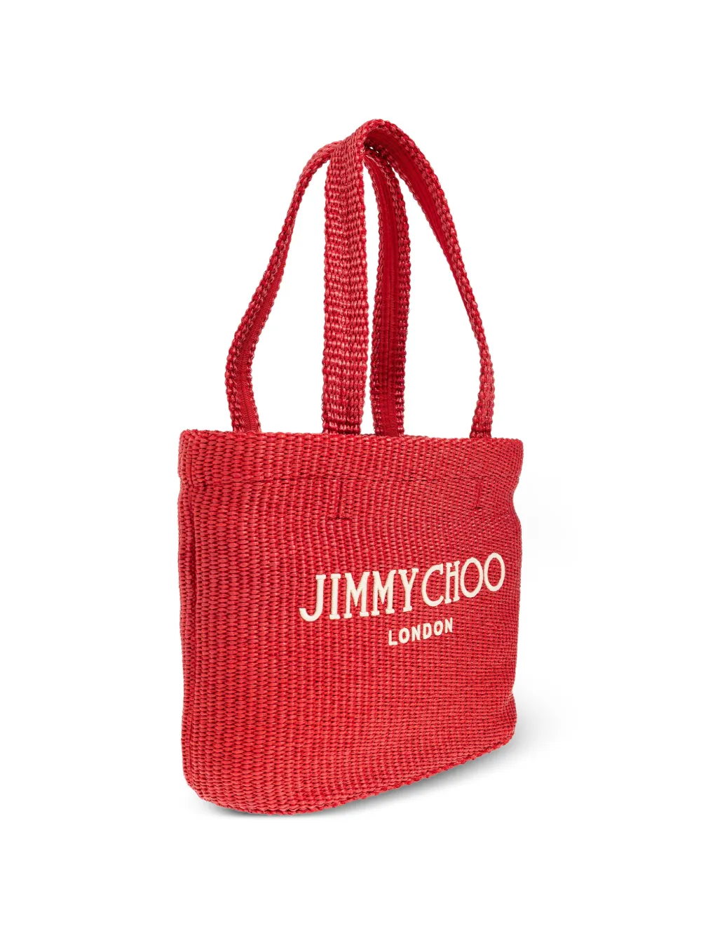 Jimmy Choo Geweven shopper met geborduurd logo Rood