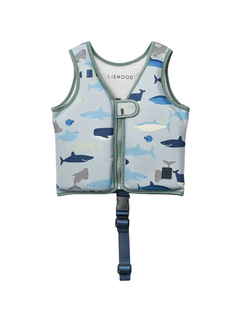 Liewood shark print zip-up swimwear - Blu