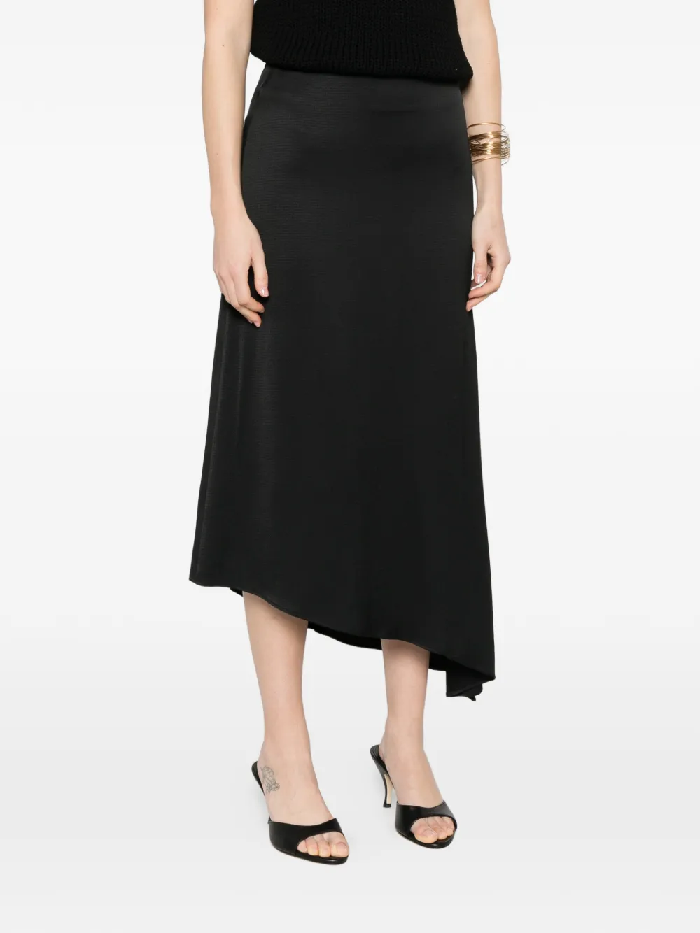 Peserico Rok met asymmetrische afwerking Zwart