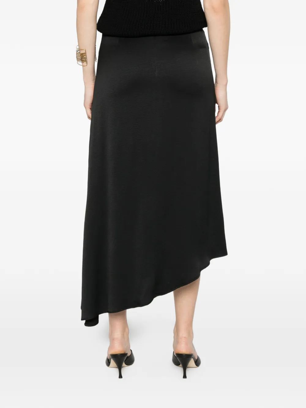Peserico Rok met asymmetrische afwerking Zwart