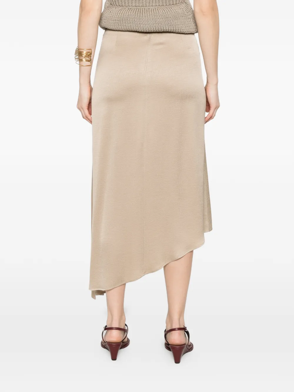 Peserico Midi-rok met asymmetrische afwerking Beige