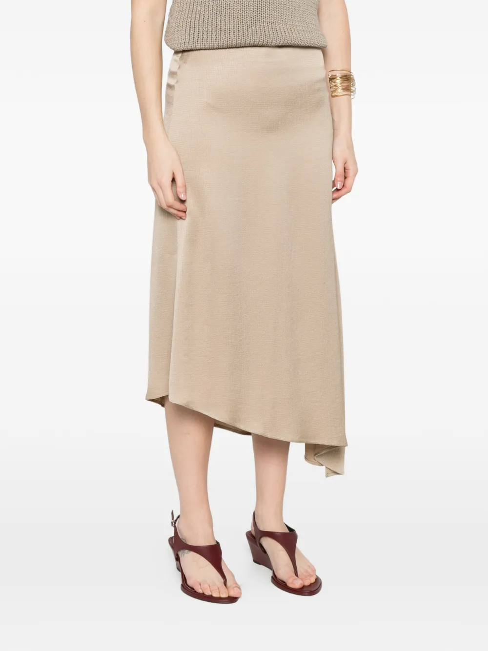 Peserico Midi-rok met asymmetrische afwerking Beige