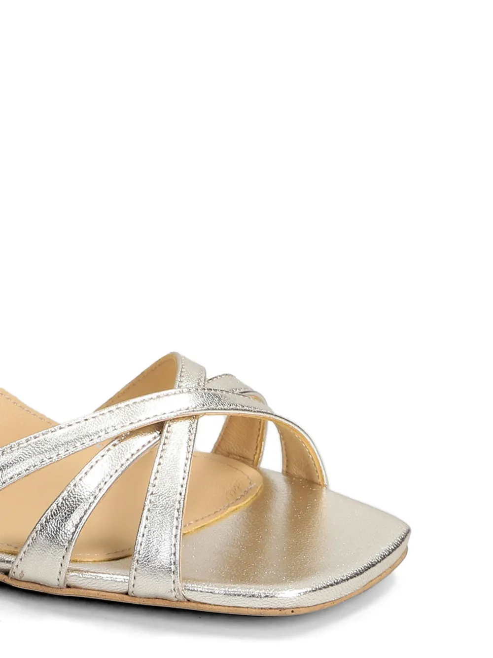 Fratelli Russo Carla crossover-strap leather heeled sandals Zilver