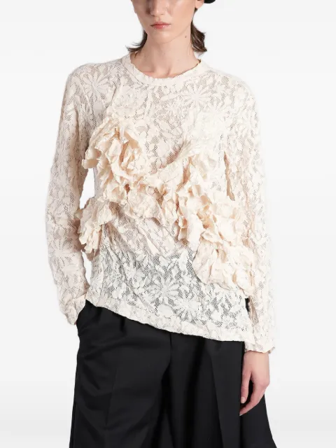Comme Des Garçons ruffled floral-lace sweater