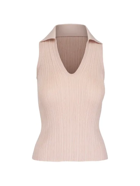 Agnona plissé sleeveless knit top