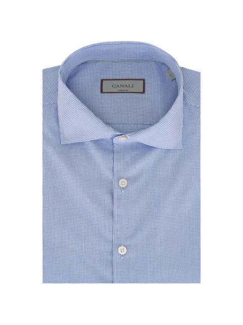 Canali micro-checked button-up shirt