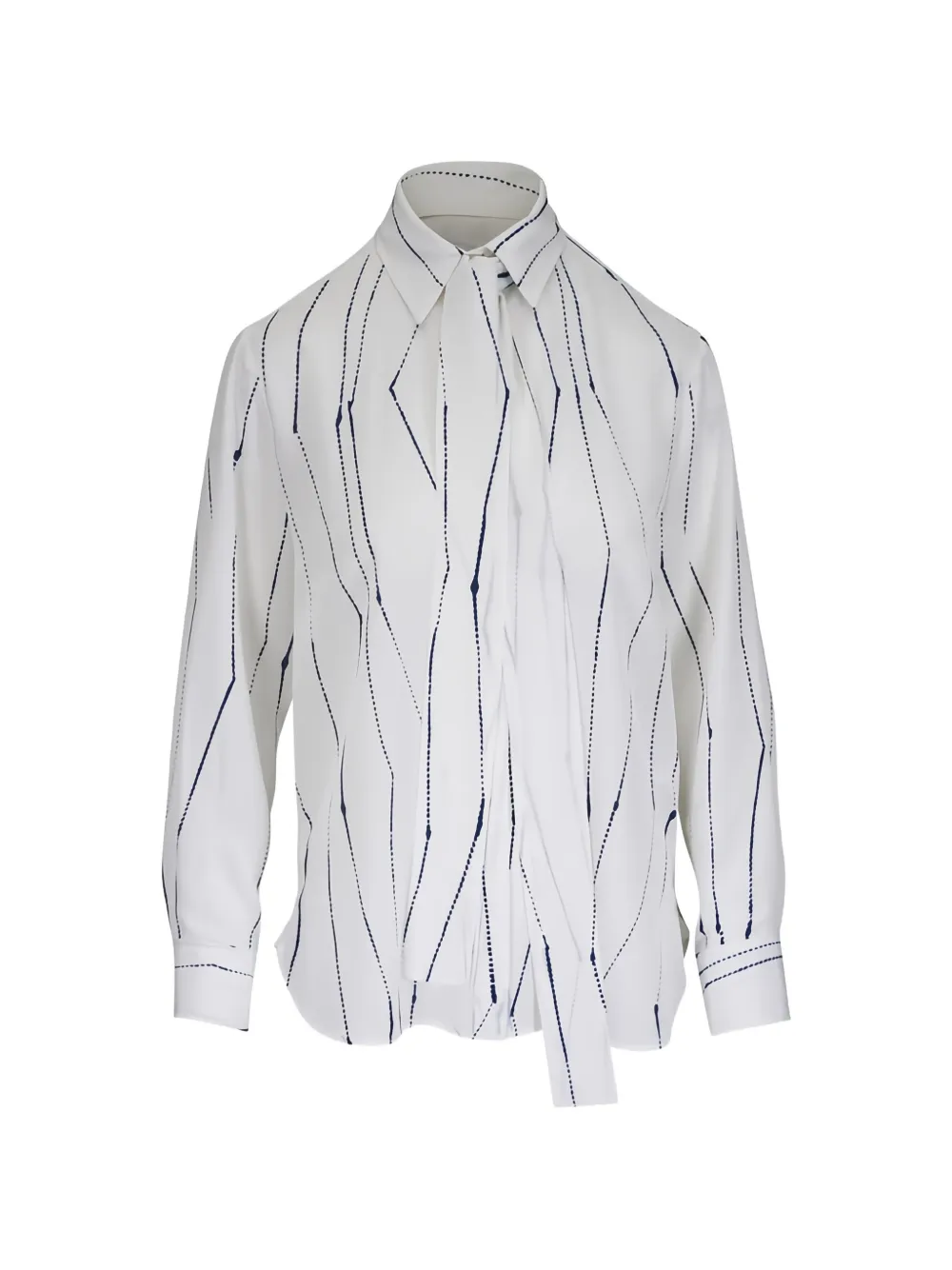 Kiton tie striped blouse - Bianco