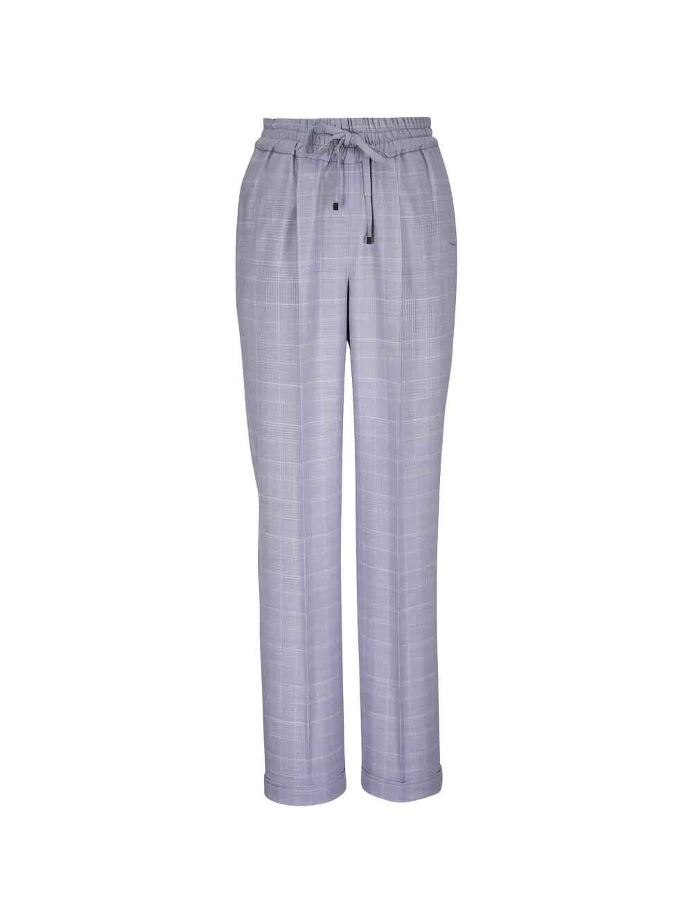 Kiton plaid drawstring trousers - Grigio