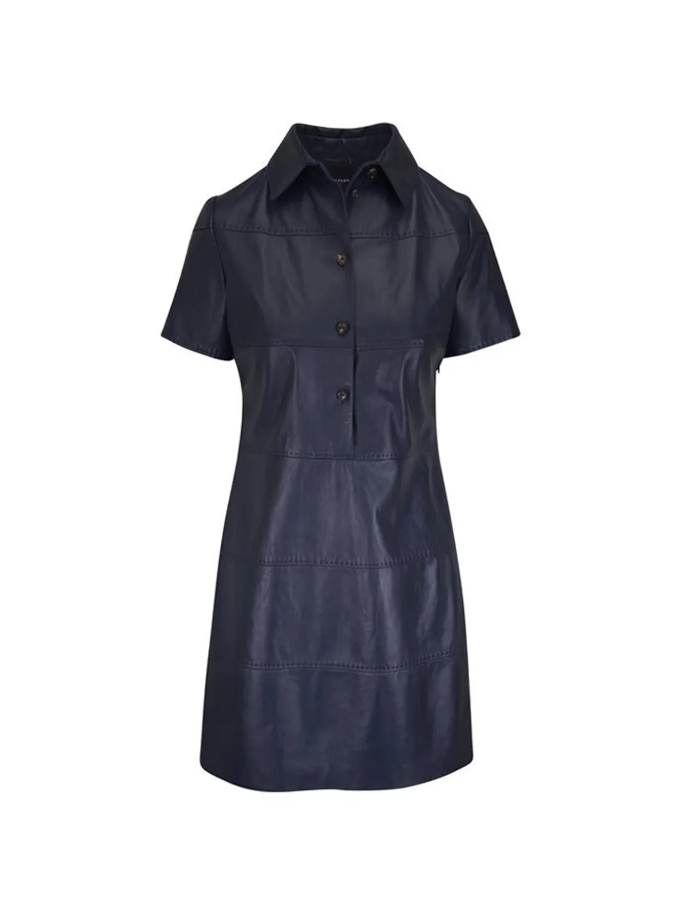 Kiton collared panelled mini dress - Blu