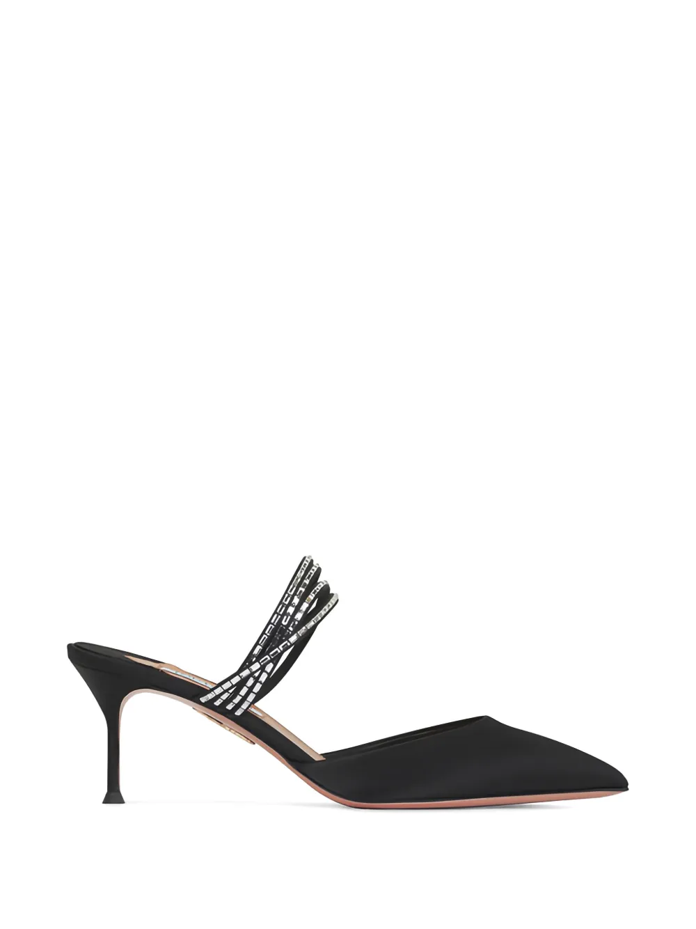 Aquazzura Luce embellished-strap heeled mules – Black