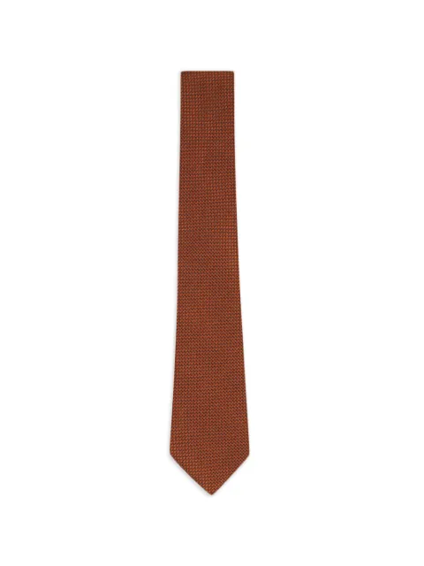 Zegna rust-textured silk tie