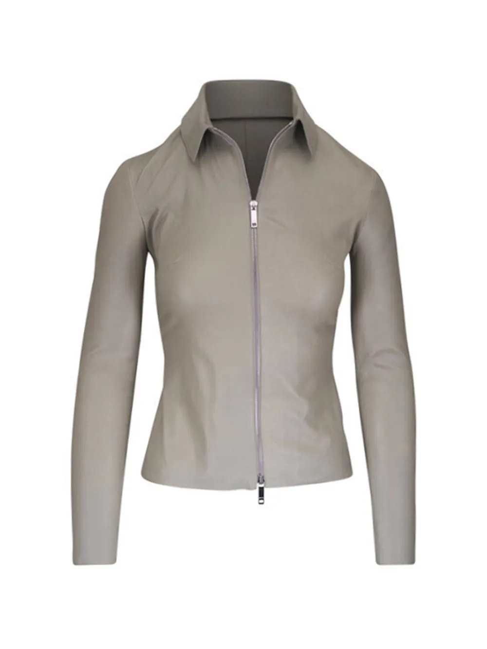 Jitrois Agatha zip-up leather shirt - Grau
