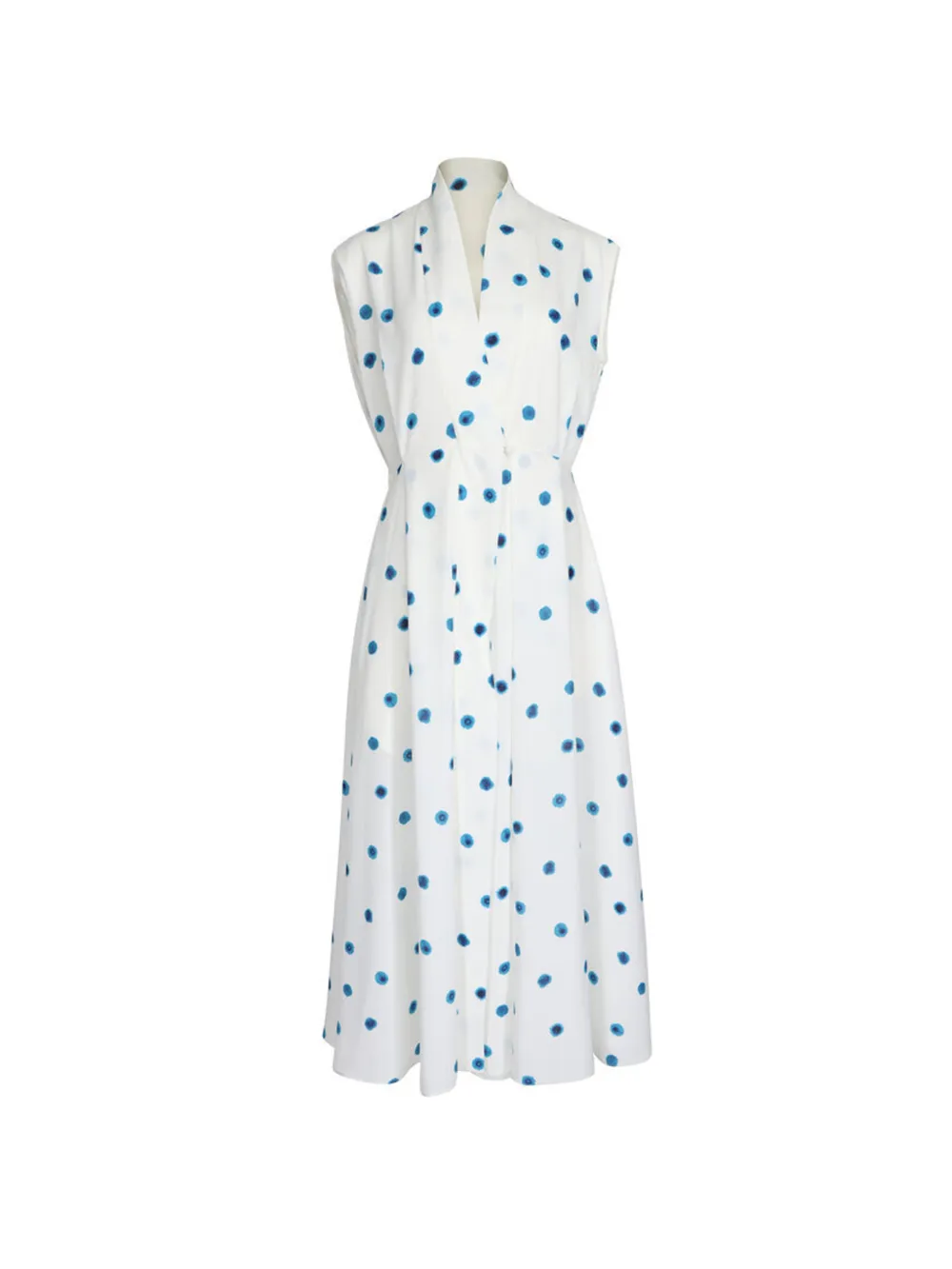 Edeline Lee collar printed dress - Bianco