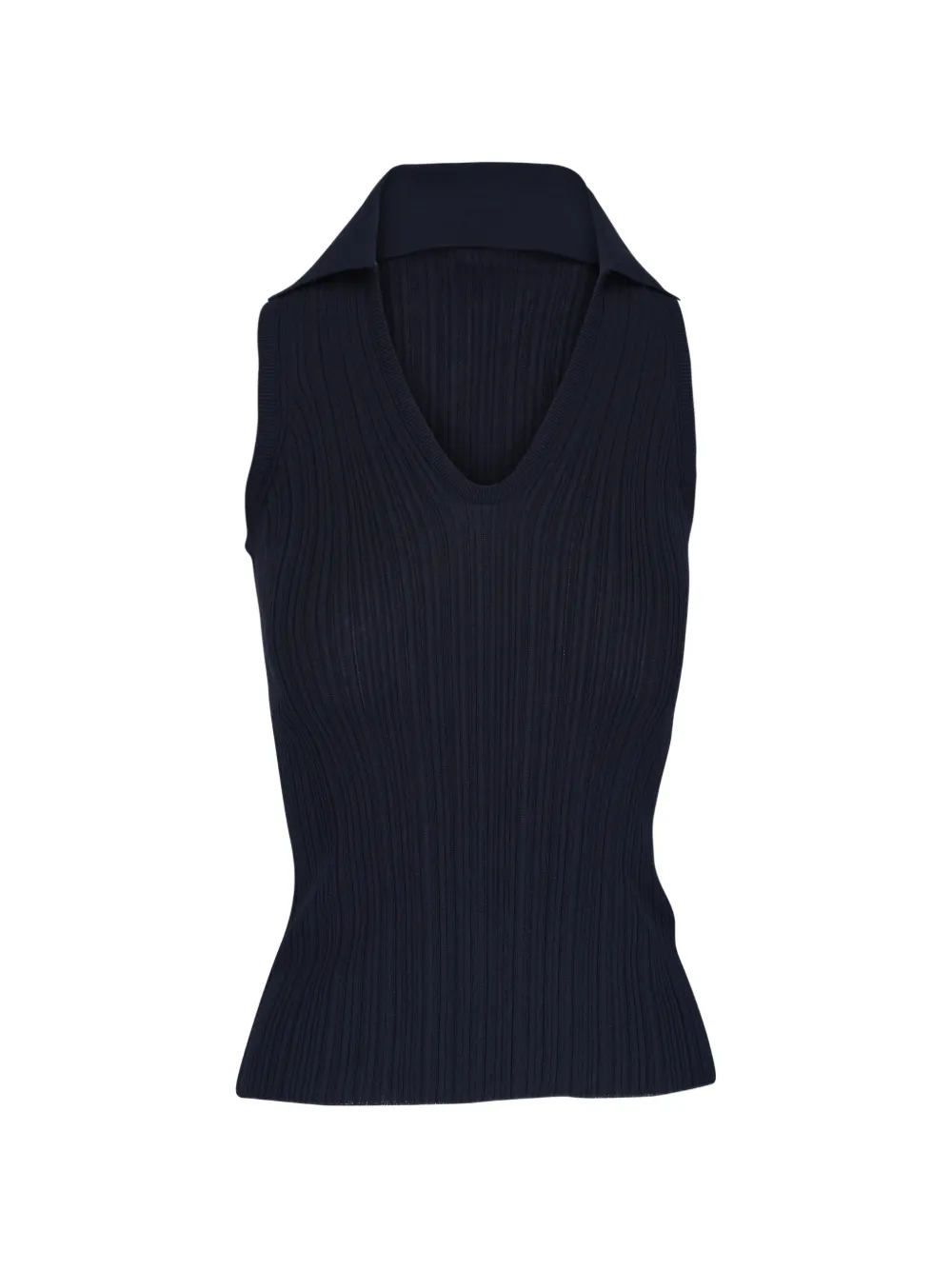 Agnona V-neck collared top - Blu