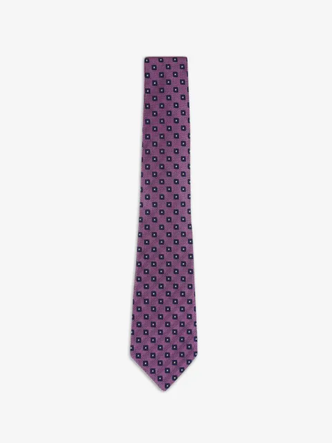 Zegna 几何图案真丝领带