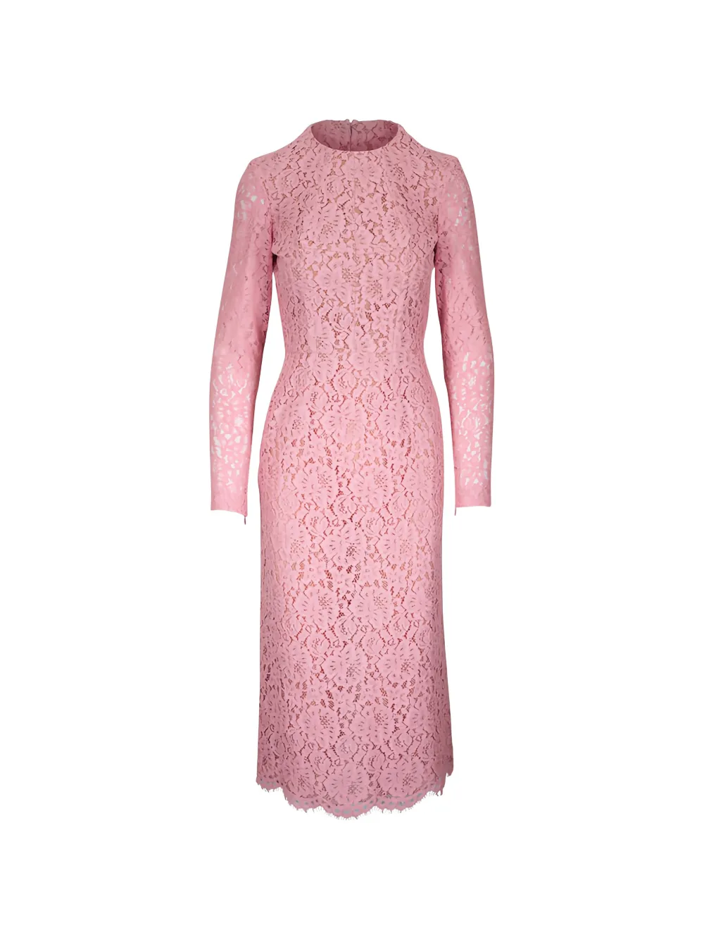 Michael Kors lace long-sleeve midi dress - Rosa