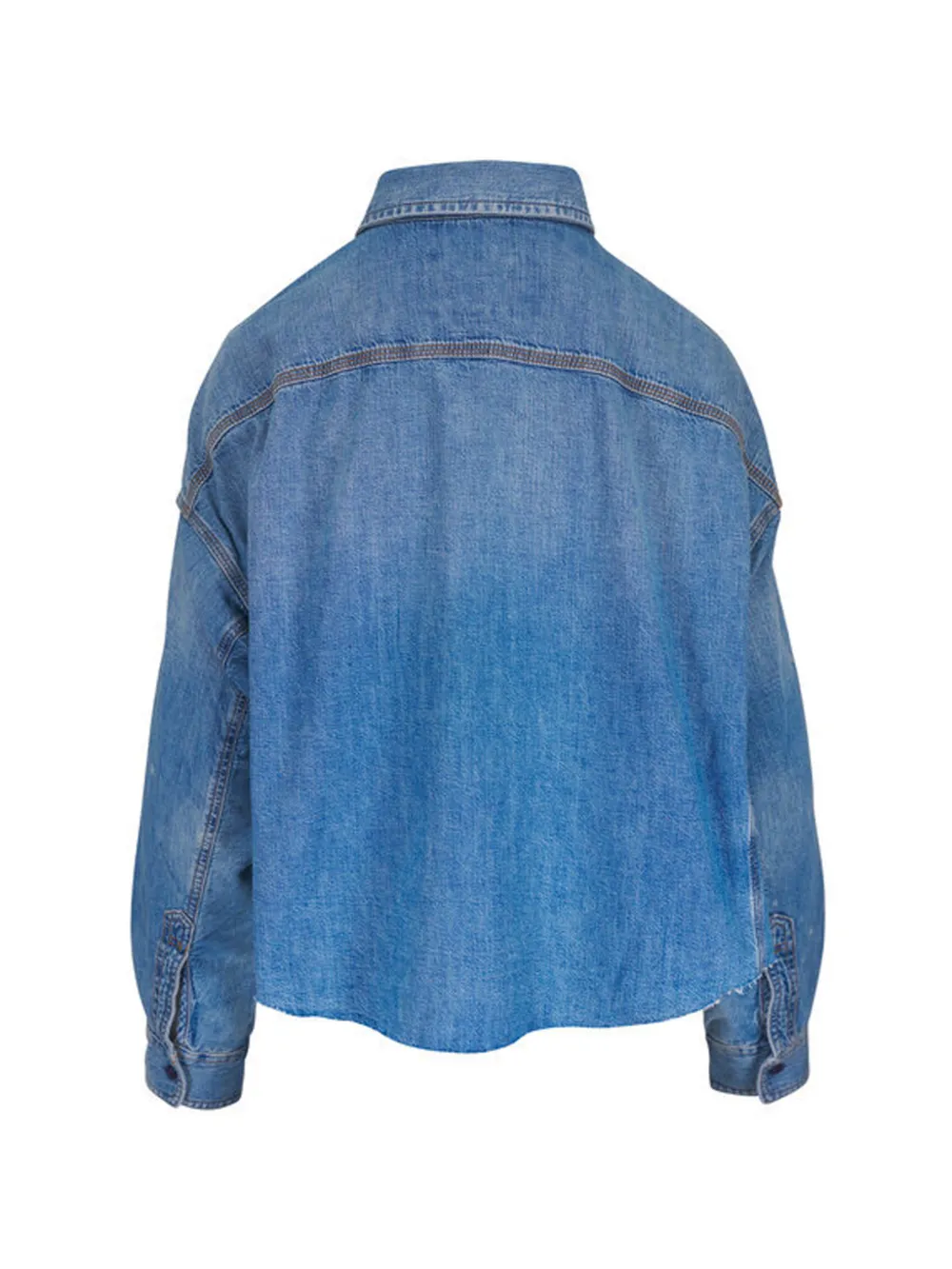 R13 Cropped spijkerblouse Blauw