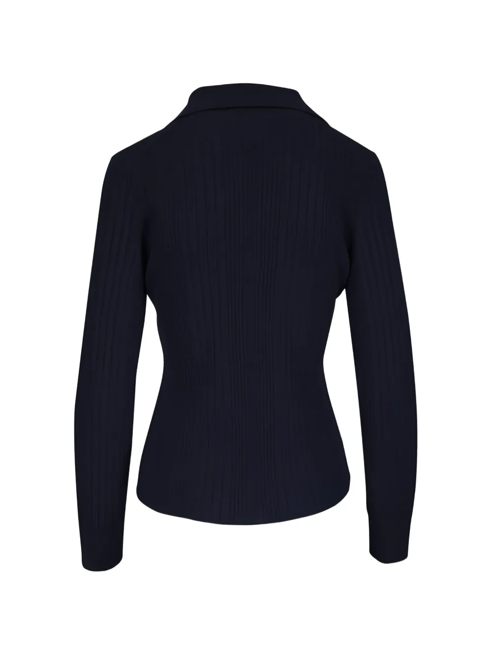  Veronica Beard Button Ribbed Polo Shirt - Blue 