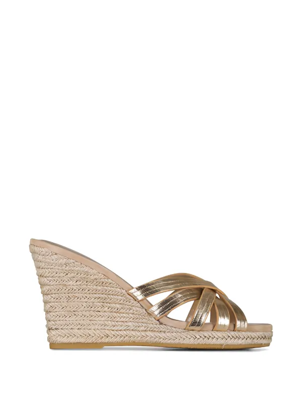 Veronica Beard Phylina Crossover-strap Espadrilles in Gold