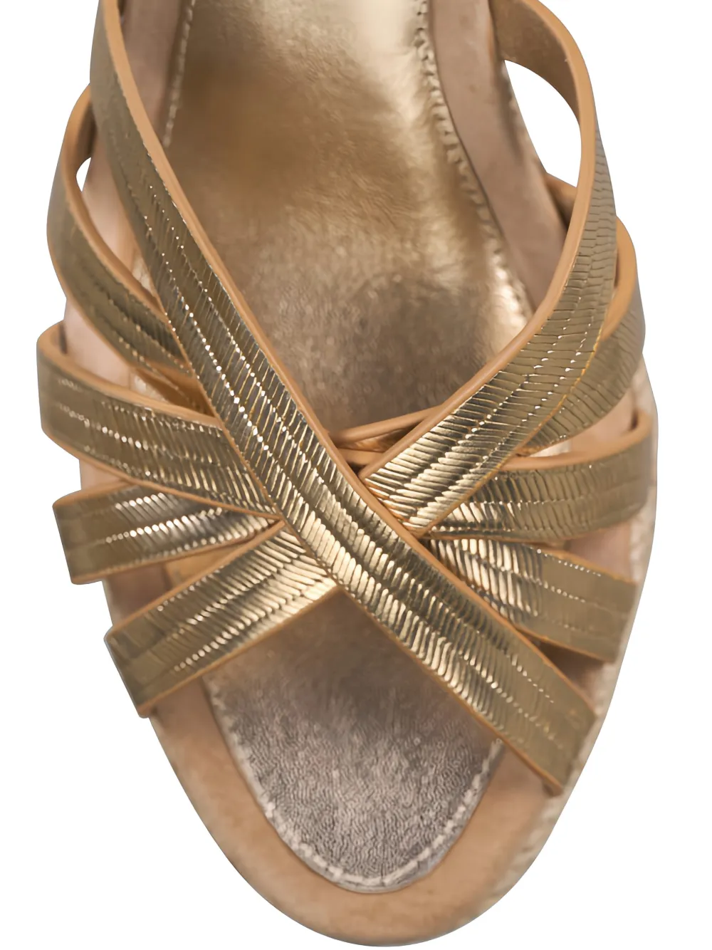 Veronica Beard Phylina espadrilles met gekruiste bandjes Goud