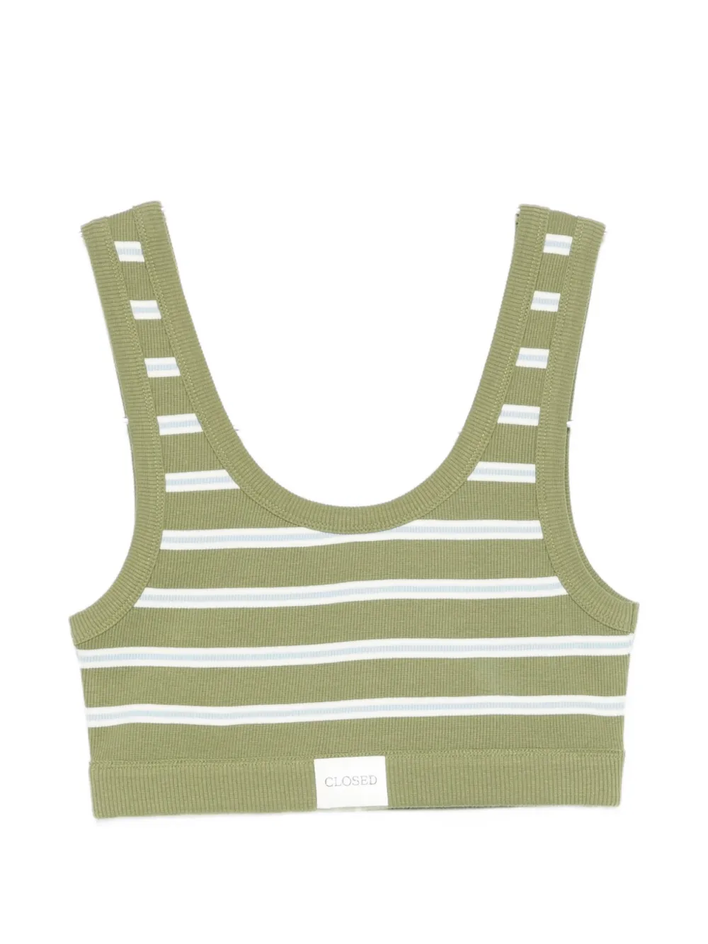 Closed striped bralette - Verde