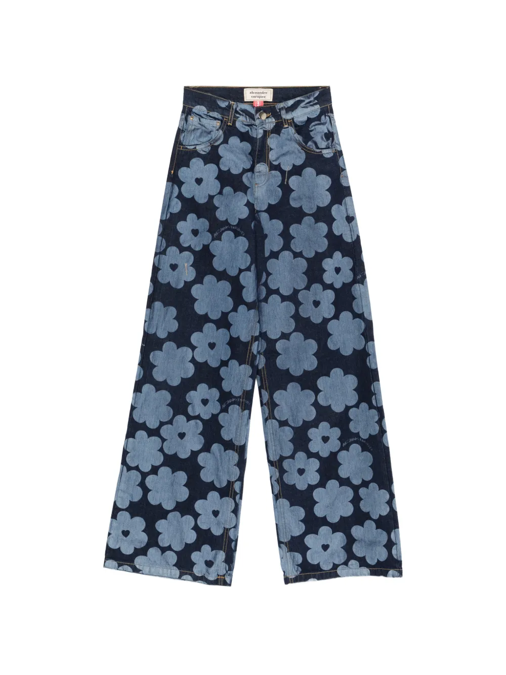 alessandro enriquez floral-print jeans - Blu