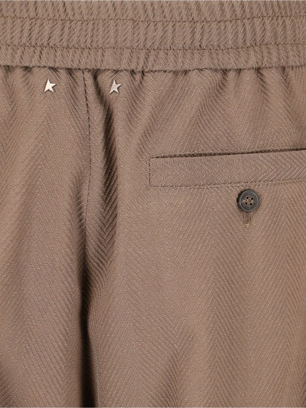 Golden Goose Broek met elastische taille en ster-applicatie Beige