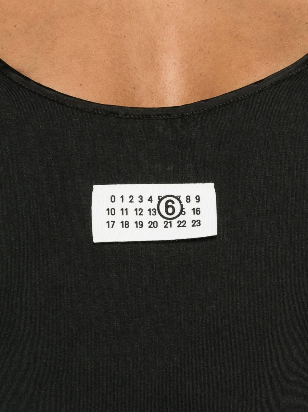 MM6 Maison Margiela Mini-jurk met spaghettibandjes en logo-detail Zwart