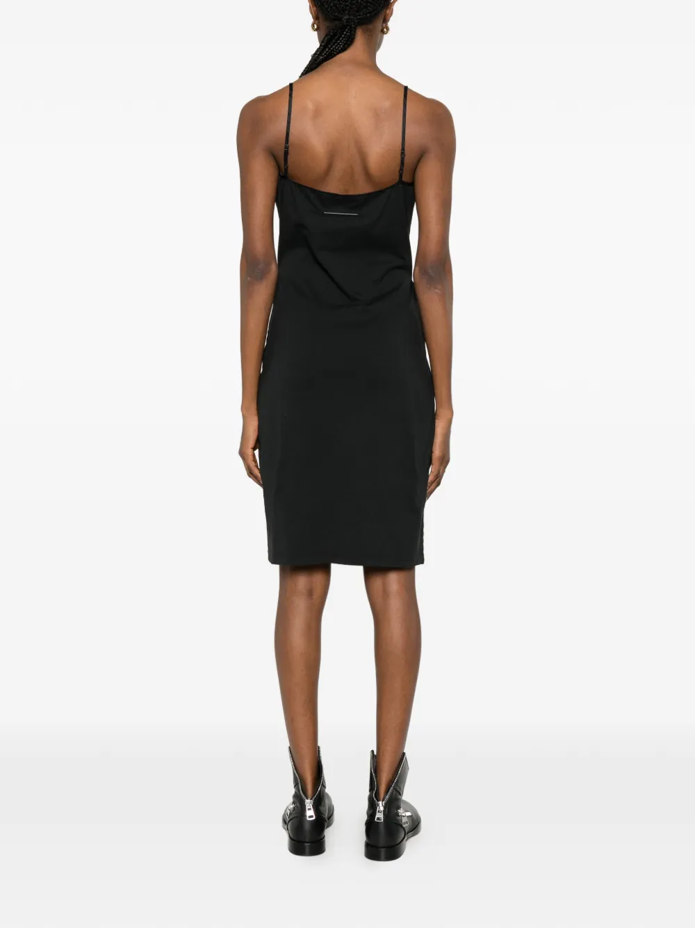MM6 Maison Margiela Mini-jurk met spaghettibandjes en logo-detail Zwart