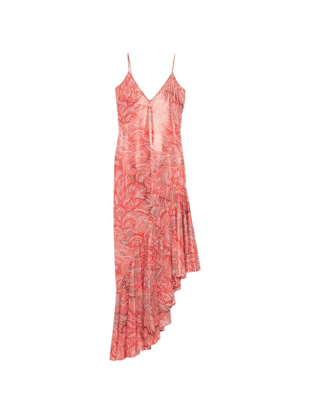 ETRO paisley ruffled midi dress - Arancione