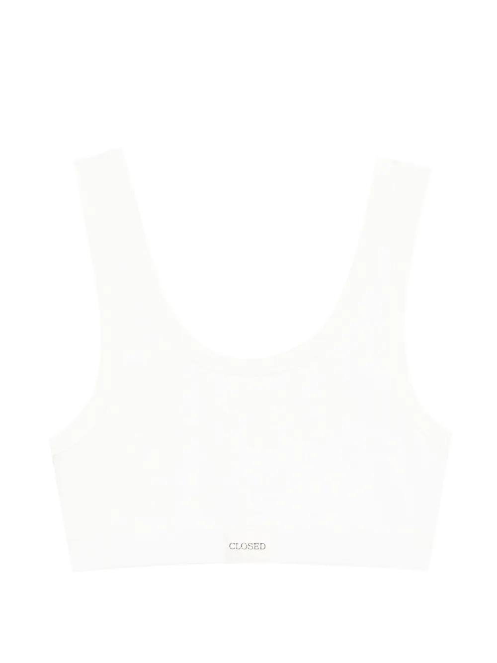 Closed scoop-neck bralette - Bianco