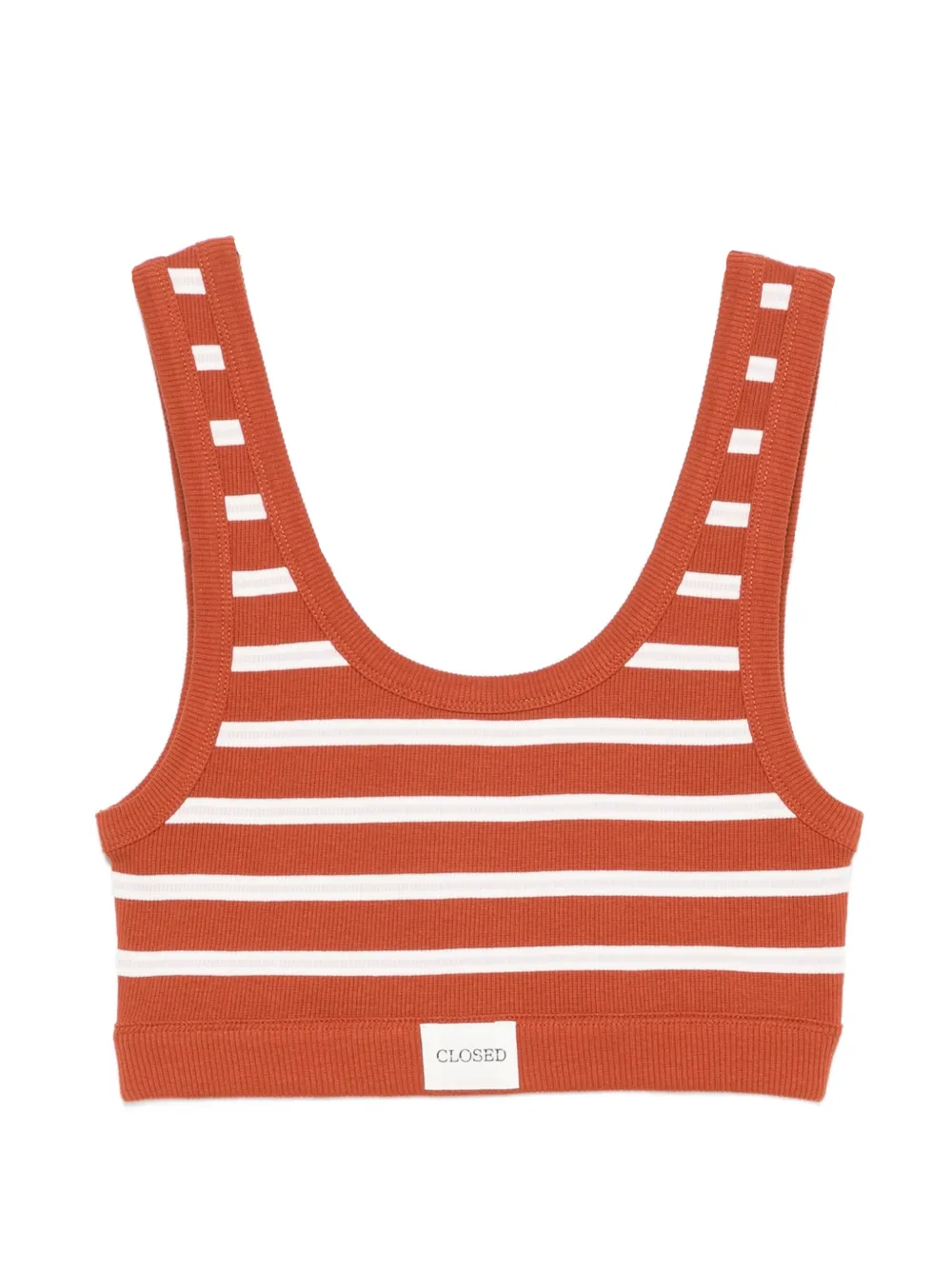 Closed striped bralette - Rosso