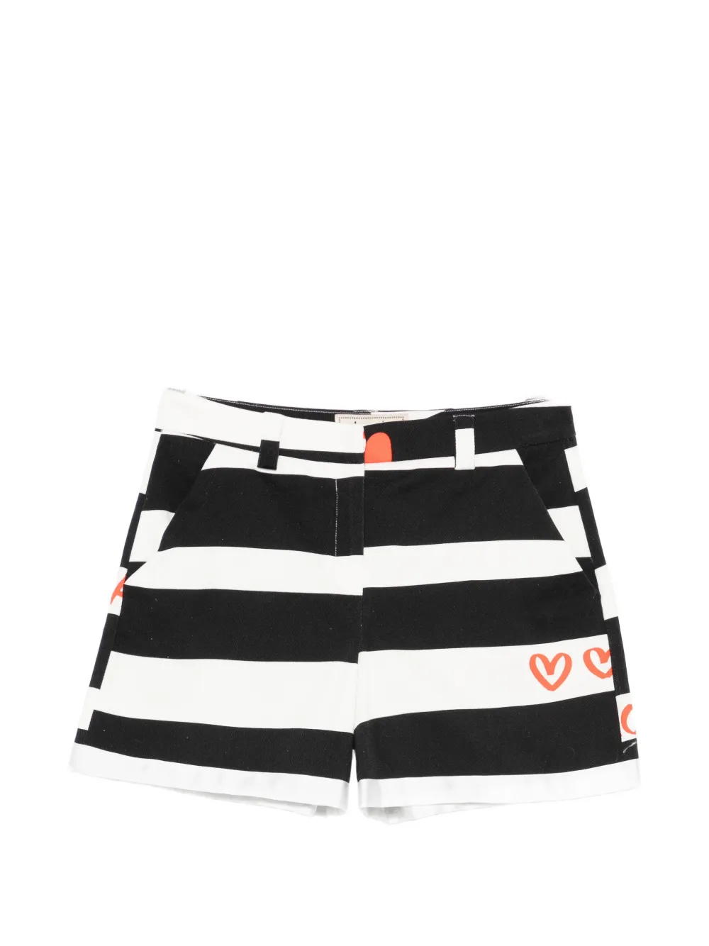 alessandro enriquez striped heart-detail shorts - Nero